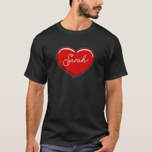 Hand Drawn Heart Sarah - Vorname Herz I Liebe T-Shirt