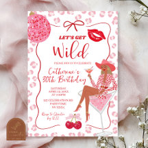 Hand Drawn Illustration Red Pink Let's Get Wild Bi