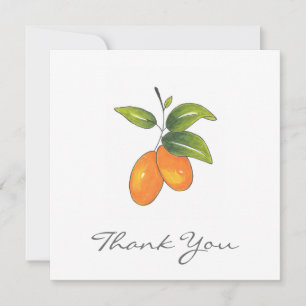 Hand Drawn Kumquats Dankeskarte