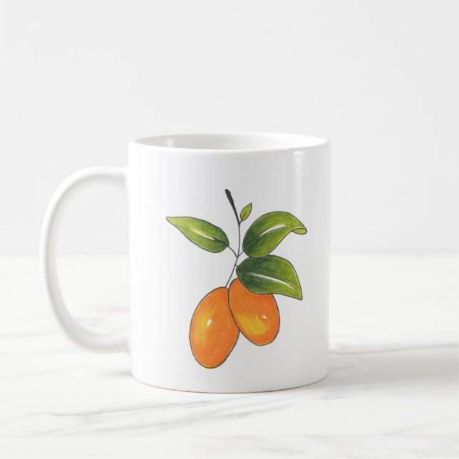 Hand Drawn Kumquats Kaffeetasse (Links)