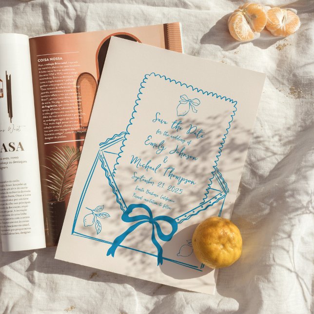 Hand Drawn Lemon Italienisch Save the Date Einladung (Von Creator hochgeladen)