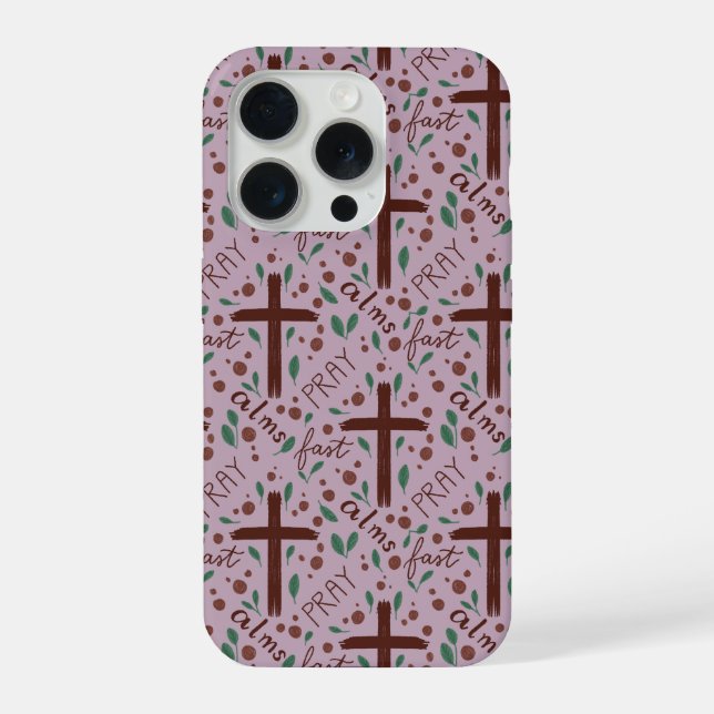 Hand-drawn Lenten Cross and Roses IPhone Case iPhone Hülle (Rückseite)