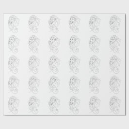 Hand Drawn Lion - Minimalist Line Art Geschenkpapier
