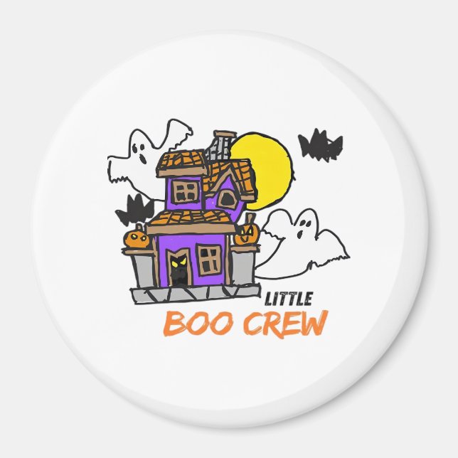 Hand Drawn Little Boo Crew Halloween Magnet (Vorne)