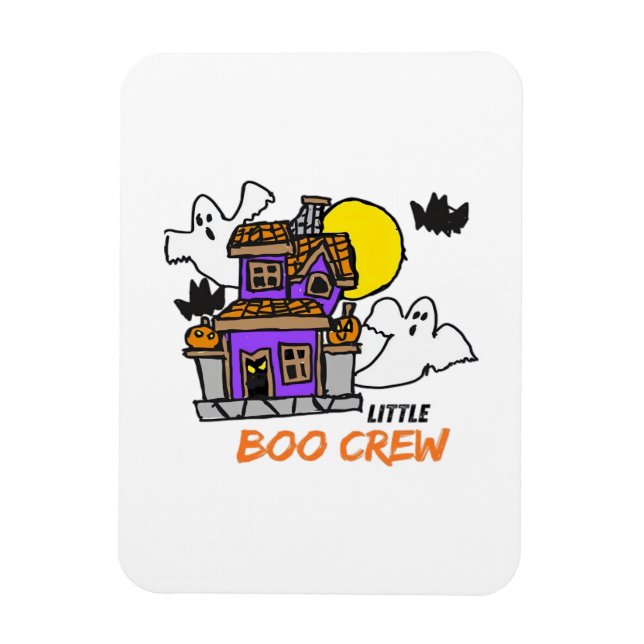 Hand Drawn Little Boo Crew Halloween Magnet (Vertikal)