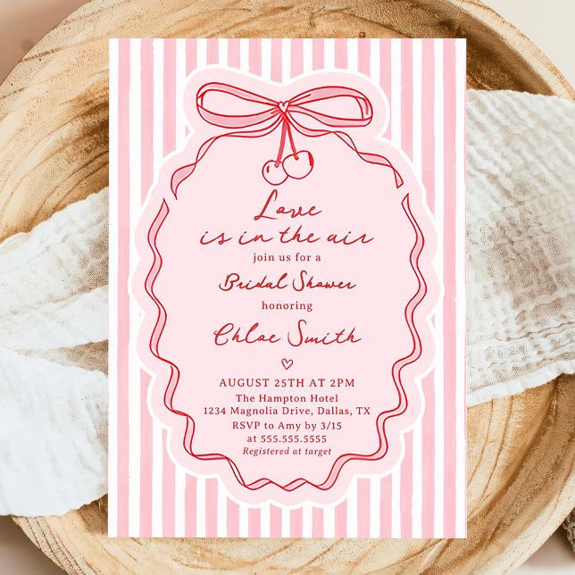 Hand Drawn Love Is In The Air Bow Bridal Shower Einladung (Von Creator hochgeladen)