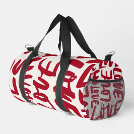 Hand-Drawn Love Pattern Playful Modern Romantic Duffle Bag