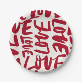 Hand-Drawn Love Pattern Playful Modern Romantic Pappteller