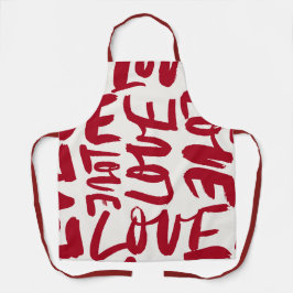 Hand-Drawn Love Pattern Playful Modern Romantic Schürze