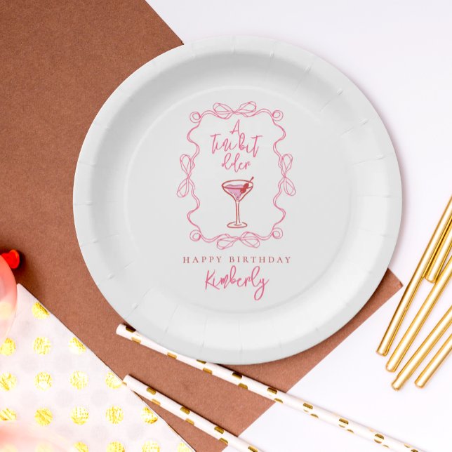 Hand Drawn Martini A Tiny Bit Older Birthday Party Pappteller (Von Creator hochgeladen)