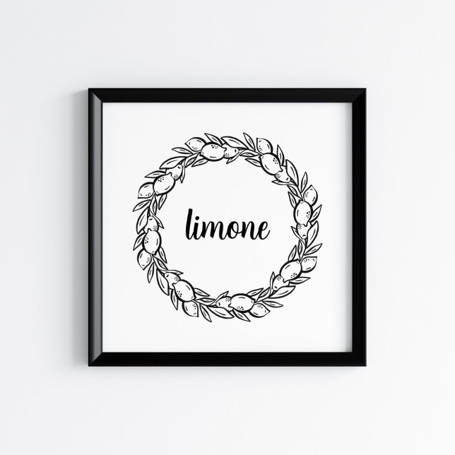 Hand-Drawn Mediterranean Lemon Wreath Art Poster (Von Creator hochgeladen)