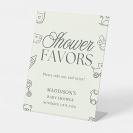 Hand Drawn Minimalist Baby Shower Favors Sockelschild