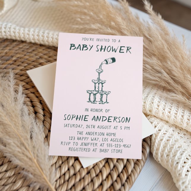 Hand Drawn Minimalist Baby Shower Party  Einladung (Von Creator hochgeladen)