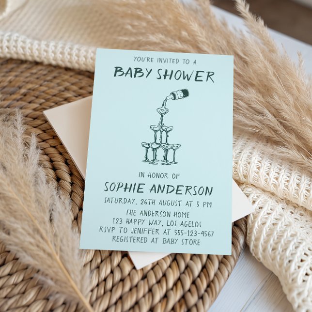 Hand Drawn Minimalist Baby Shower Party  Einladung (Von Creator hochgeladen)