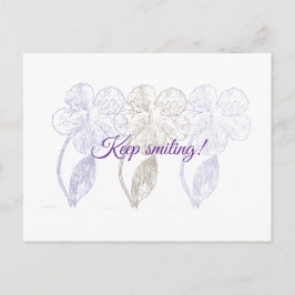 Hand-Drawn Minimalist Flowers Postcard Postkarte