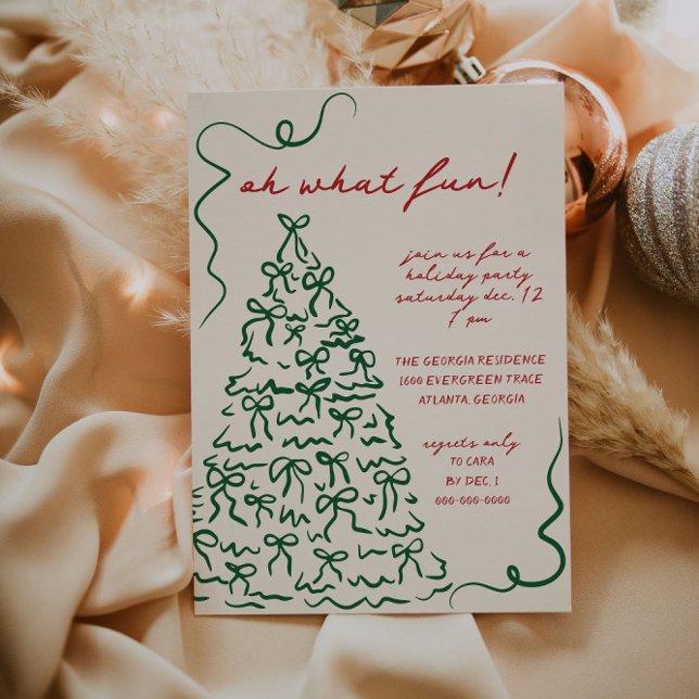 Hand Drawn Oh What Fun Weihnachten Party Einladung (Von Creator hochgeladen)