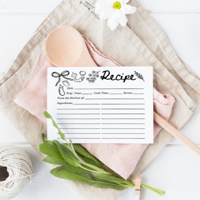 Hand Drawn Organic vegetables Recipe Card (Von Creator hochgeladen)