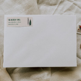 Hand Drawn Painted Abstract Christmas Tree Address