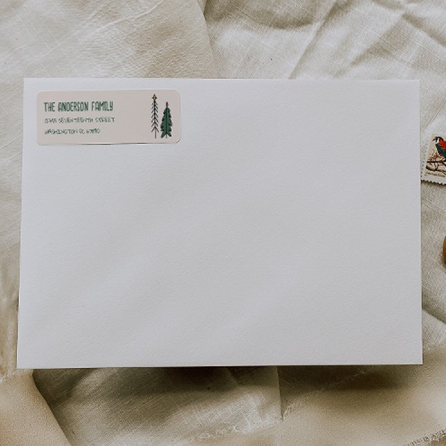 Hand Drawn Painted Abstract Christmas Tree Address (Von Creator hochgeladen)