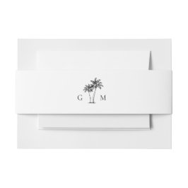 Hand Drawn Palm Tree Monogram Destination Wedding Einladungsbanderole