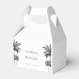 Hand Drawn Palm Trees Boho Beach Names Wedding Geschenkschachtel