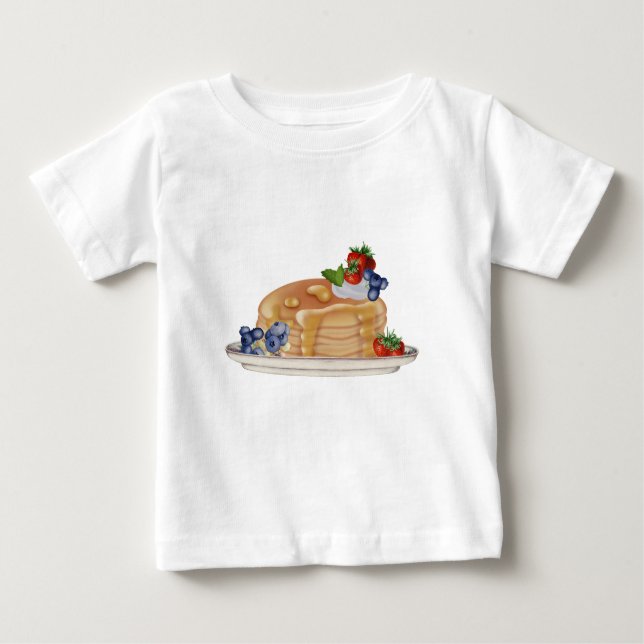 Hand Drawn Pancakes Berries Breakfast Food Baby T-shirt (Vorderseite)