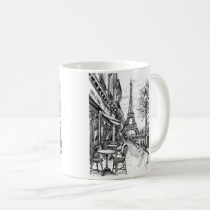 Hand Drawn Paris Szenen Kaffeetasse