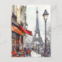 Hand Drawn Paris Szenen