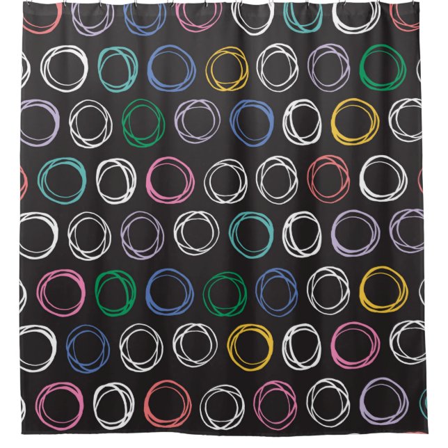 Hand drawn pattern with brushed lines seamless pat duschvorhang (Vorderseite)