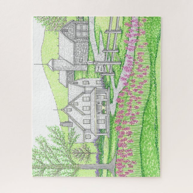 Hand Drawn Pine Hill Farm Jigsaw Puzzle (Vertikal)