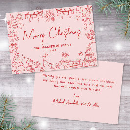 Hand Drawn Quirky Frohe Weihnachten