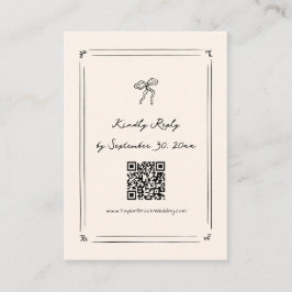Hand Drawn Quirky Wedding RSVP Qr Code Begleitkarte