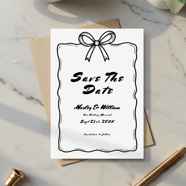 Hand Drawn Quirky Whimsical Funky Wedding Save The Date (Von Creator hochgeladen)