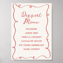 Hand Drawn Red Frame Dessert Menu