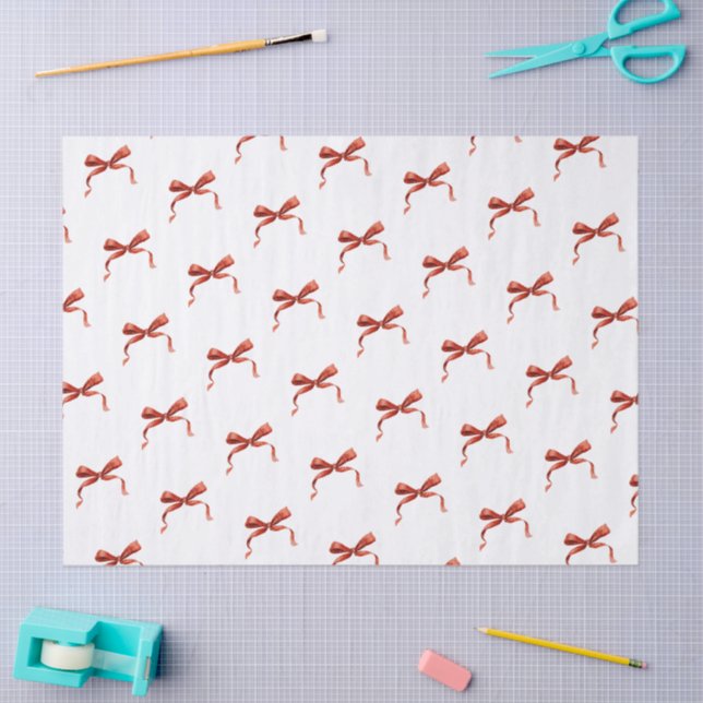 Hand Drawn Red Ribbon Bow Seidenpapier (Basteln)