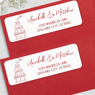 Hand Drawn Red Wedding Rücksendeadresse