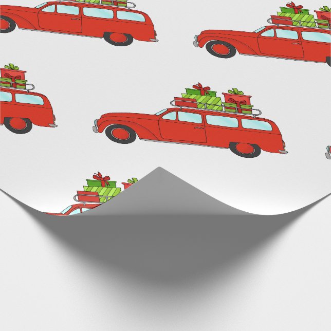 Hand drawn retro Christmas Geschenkpapier (Ecke)