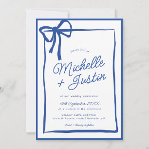 Hand Drawn Ribbon Bow Wedding Einladung
