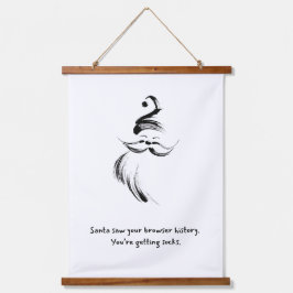 Hand-Drawn Santa Claus Quote Wandteppich Mit Holzrahmen