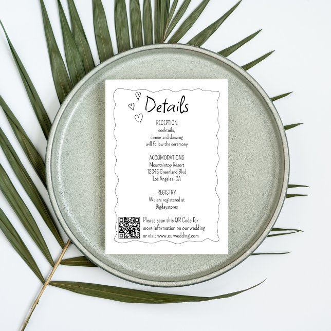 Hand Drawn Scribble Doodle Wedding Begleitkarte (Von Creator hochgeladen)