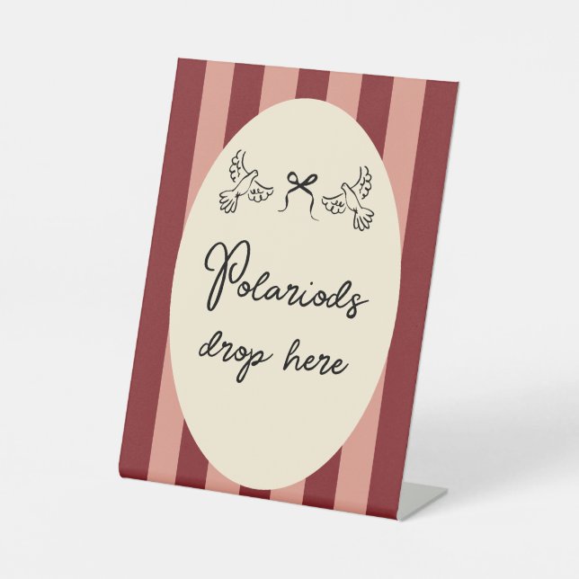 Hand Drawn Scribble Wedding Polaroid sign Sockelschild (Vorderseite)