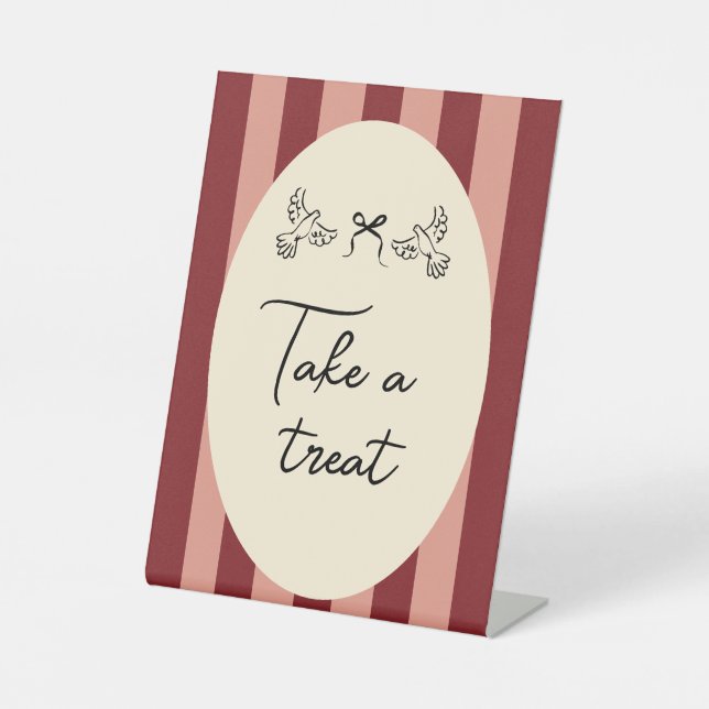 Hand Drawn Scribble Wedding take treat  sign Sockelschild (Vorderseite)