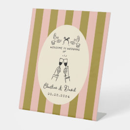 Hand Drawn Scribble Wedding Welcome Sign Sockelschild