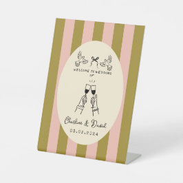 Hand Drawn Scribble Wedding Welcome Sign Sockelschild