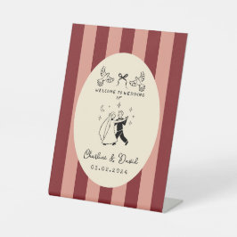 Hand Drawn Scribble Wedding Welcome Sign Sockelschild