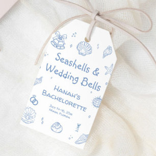 Hand Drawn Seashells Bachelorette Gefallen Geschenkanhänger