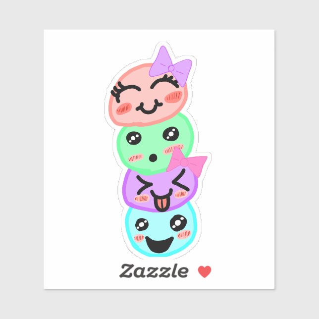 Hand-drawn, Sibling Joy, Emotion Stack, Kids Art,  Aufkleber (Blatt)