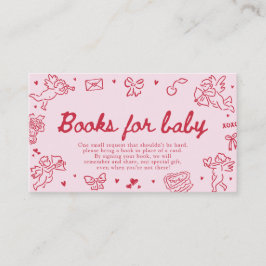 Hand Drawn Valentine Baby Shower Books For Baby Begleitkarte