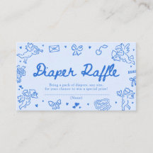 Hand Drawn Valentine Baby Shower Diaper Raffle