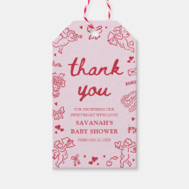 Hand Drawn Valentine Little Sweetheat Baby Shower Geschenkanhänger